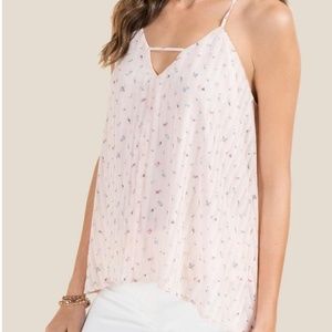 NWOT Francesca's Collection Pink Floral Tank Top